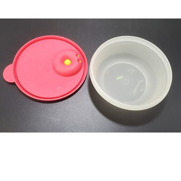 Vintage Tupperware Microwave Safe Vent N Serve Container & Red Lid - Picture 3 of 4